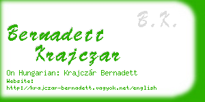 bernadett krajczar business card