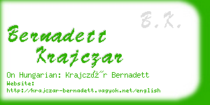 bernadett krajczar business card